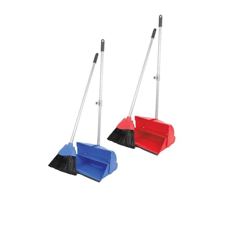 Long Handle Enclosed Dustpan With Whisk Broom 